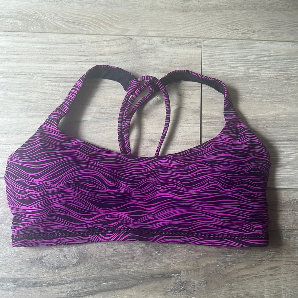 LULULEMON STRAPPY PURPLE AND BLACK SPORTS BRA